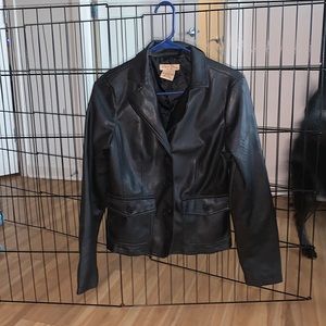Paris Blues polyester black “leather” jacket